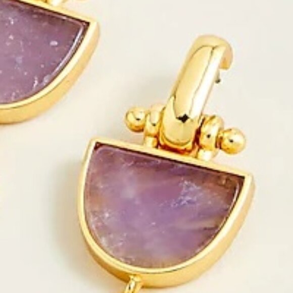 J.CREW GOBLET STONE DROP EARRINGS PURPLE MULTI - Picture 10 of 12
